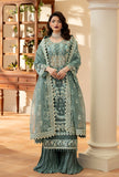 Yashfa Studio - Mahe Noor Organza Suit For Women - Lime Pista - 3 Piece