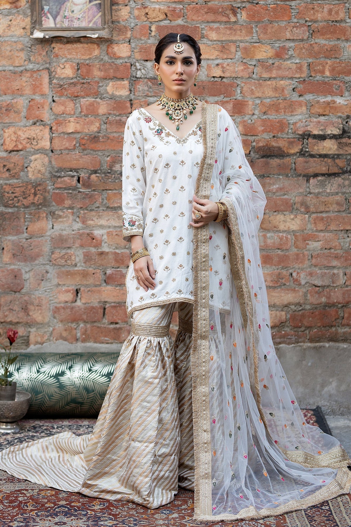 Syah - Mehrama - Raw Silk - White - 3 Piece