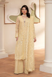 Yashfa Studio - Gul Bahar Organza Suit For Women - Butter Yellow - 3 Piece