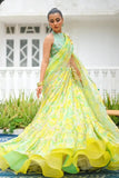 Sania Maskatiya - Neha - Lehnga Choli - Khaadi Silk - Mint Green & Lemon Yellow