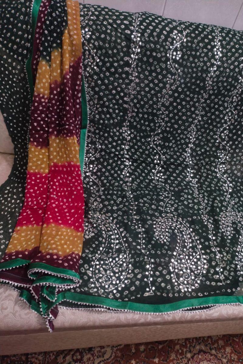 Designs By Amina - Mukesh Hand work - Pure Chiffon - 2 Piece Suit - shirt and dupatta - 10