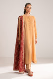 Cross Stitch - Saffron Dust Velvet Suit For Women - Beige - 2 Piece