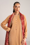 Cross Stitch - Saffron Dust Velvet Suit For Women - Beige - 2 Piece