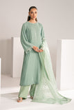 Cross Stitch - Mint Veil Velvet Suit For Women - Green - 2 Piece