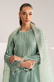 Cross Stitch - Mint Veil Velvet Suit For Women - Green - 2 Piece