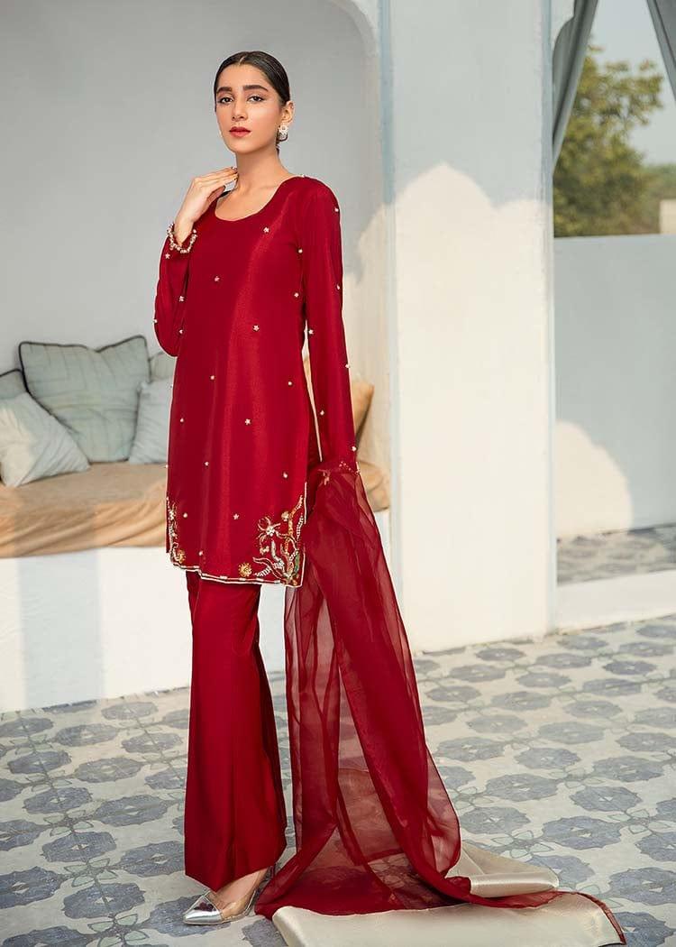 Allure by Ih - Nostalgic - Katan Silk - Burgundy - 3 Piece - Studio by TCS
