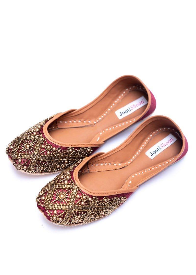 JootiShooti - Egyptian Gold in Maroon - Studio by TCS