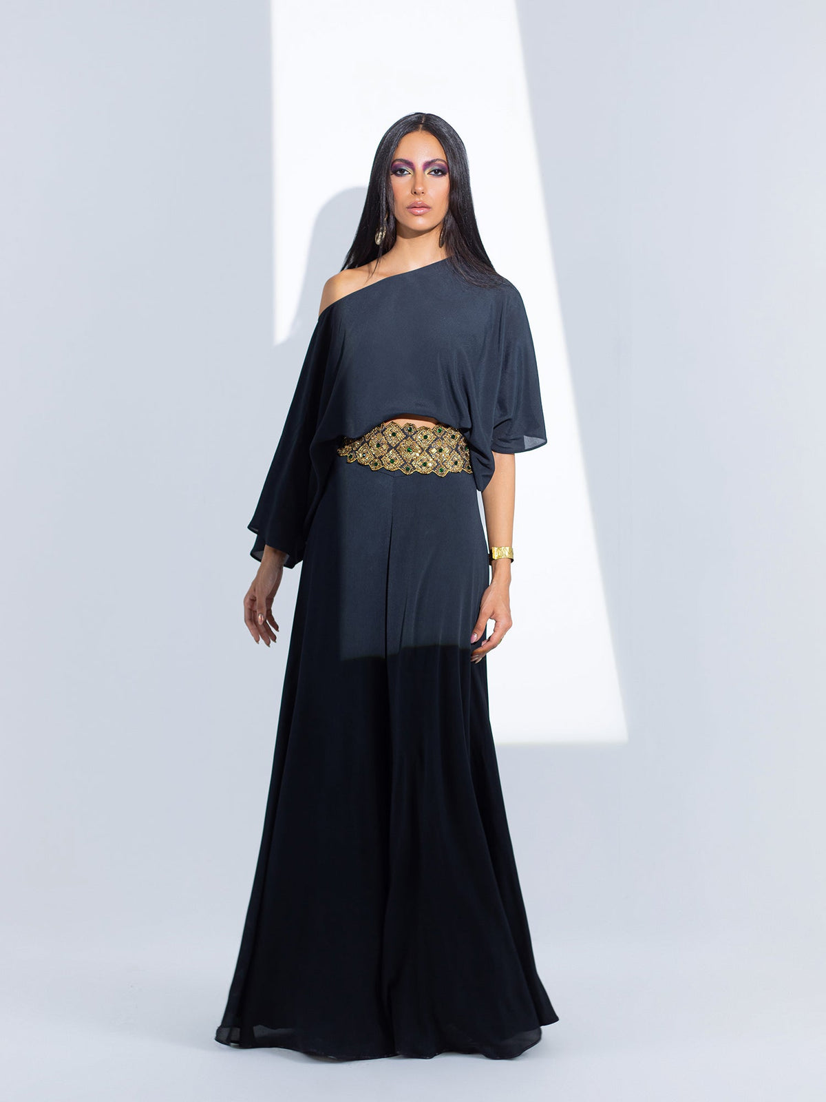 Sanam Chaudhri BARDOT Navy 2 Piece
