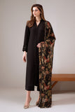 Cross Stitch - Dark Elegance Silk Suit For Women - Black - 2 Piece