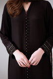 Cross Stitch - Dark Elegance Silk Suit For Women - Black - 2 Piece