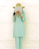 Ayla Studio - Dobby Lawn Sabz-Sitara Embroidered Suit For Women - Green - 2 Piece