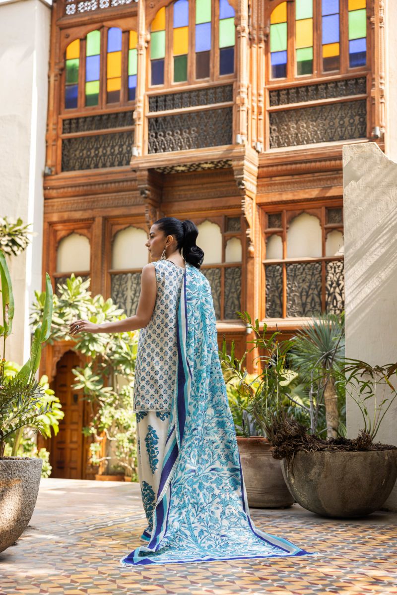 Shehrnaz - Neelofar - SHK-1426 - Off white - Korean Silk - 3 Piece