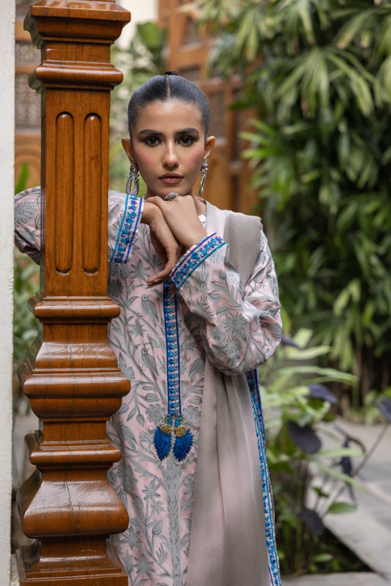 Shehrnaz - Roshni - SHK-1428 - Pink - Crepe Silk - 3 Piece