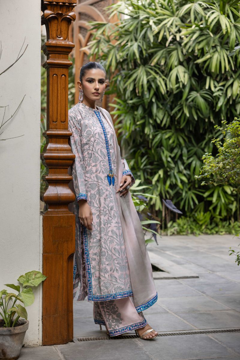 Shehrnaz - Roshni - SHK-1428 - Pink - Crepe Silk - 3 Piece