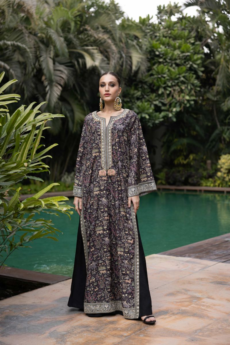 Shehrnaz - Shikargah - SHK-1430 - Black - Crepe Georgette - 2 Piece