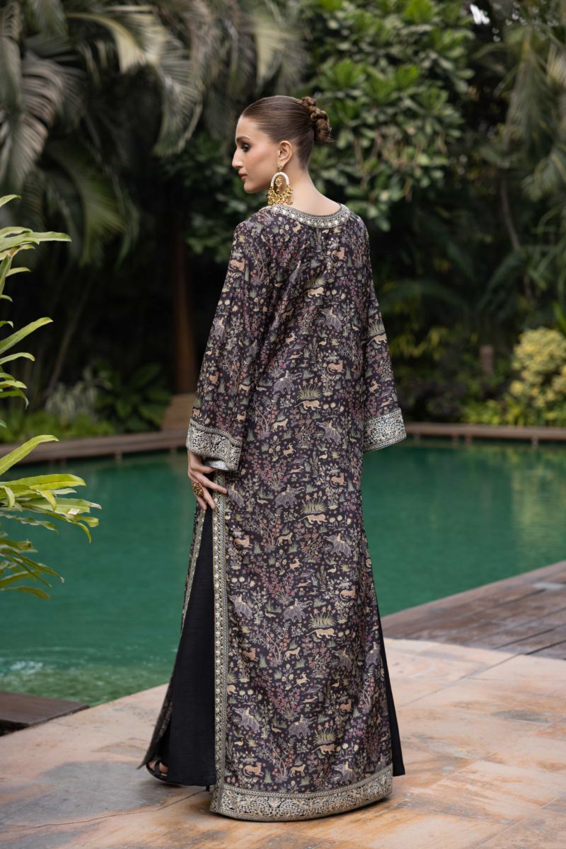 Shehrnaz - Shikargah - SHK-1430 - Black - Crepe Georgette - 2 Piece