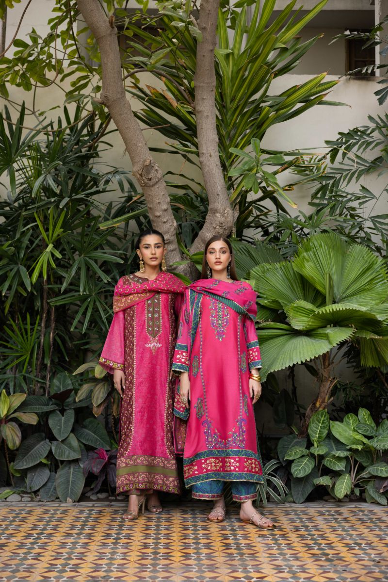 Shehrnaz - Zareenah - SHK-1435 - Fuchsia - Cotton Silk - 3 Piece