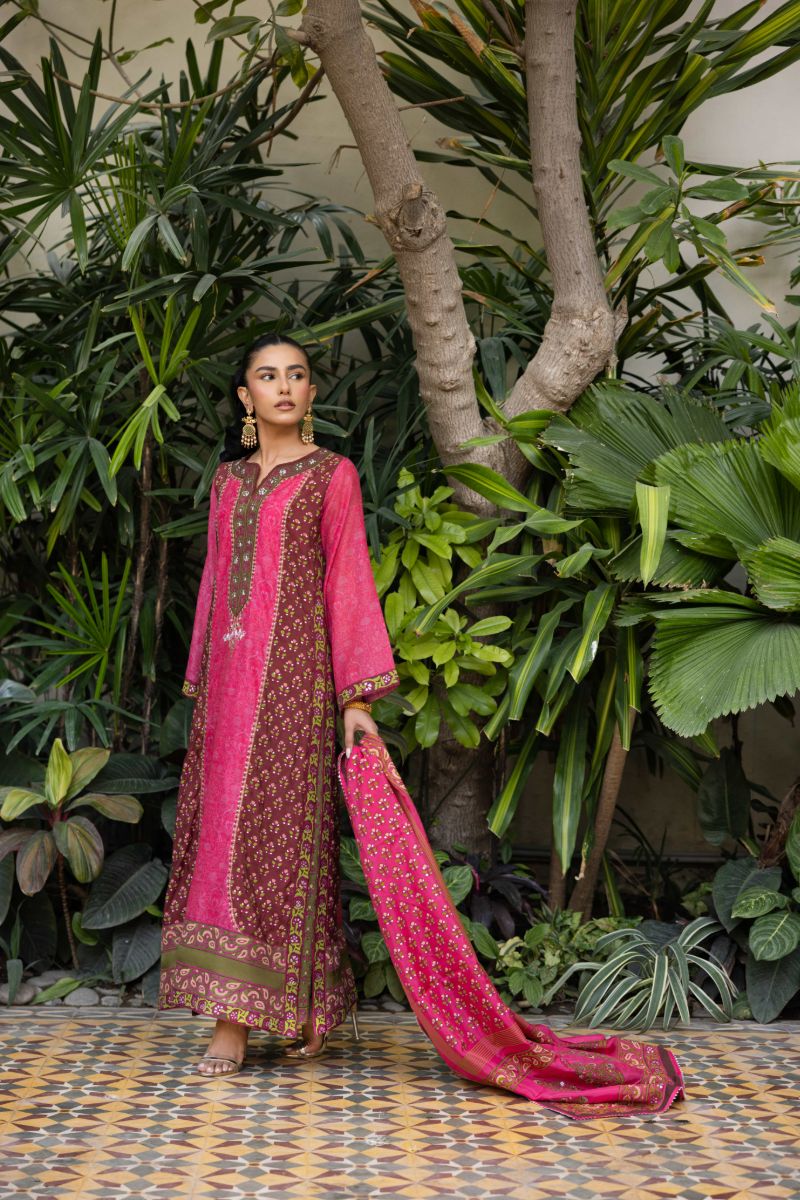 Shehrnaz - Zareenah - SHK-1435 - Fuchsia - Cotton Silk - 3 Piece