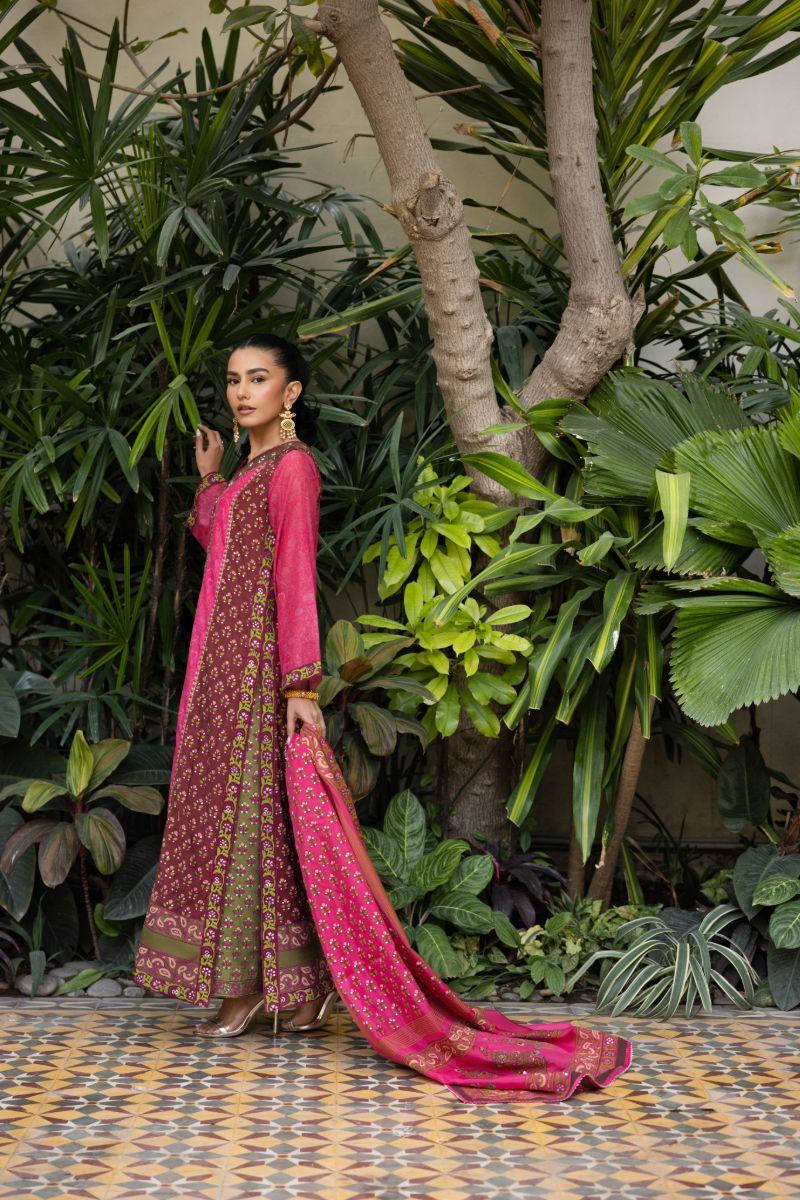 Shehrnaz - Zareenah - SHK-1435 - Fuchsia - Cotton Silk - 3 Piece