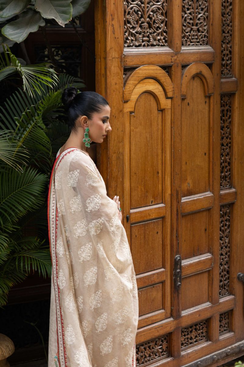 Shehrnaz - Feroza - SHK-1436 - Beige - Cotton Net - 3 Piece