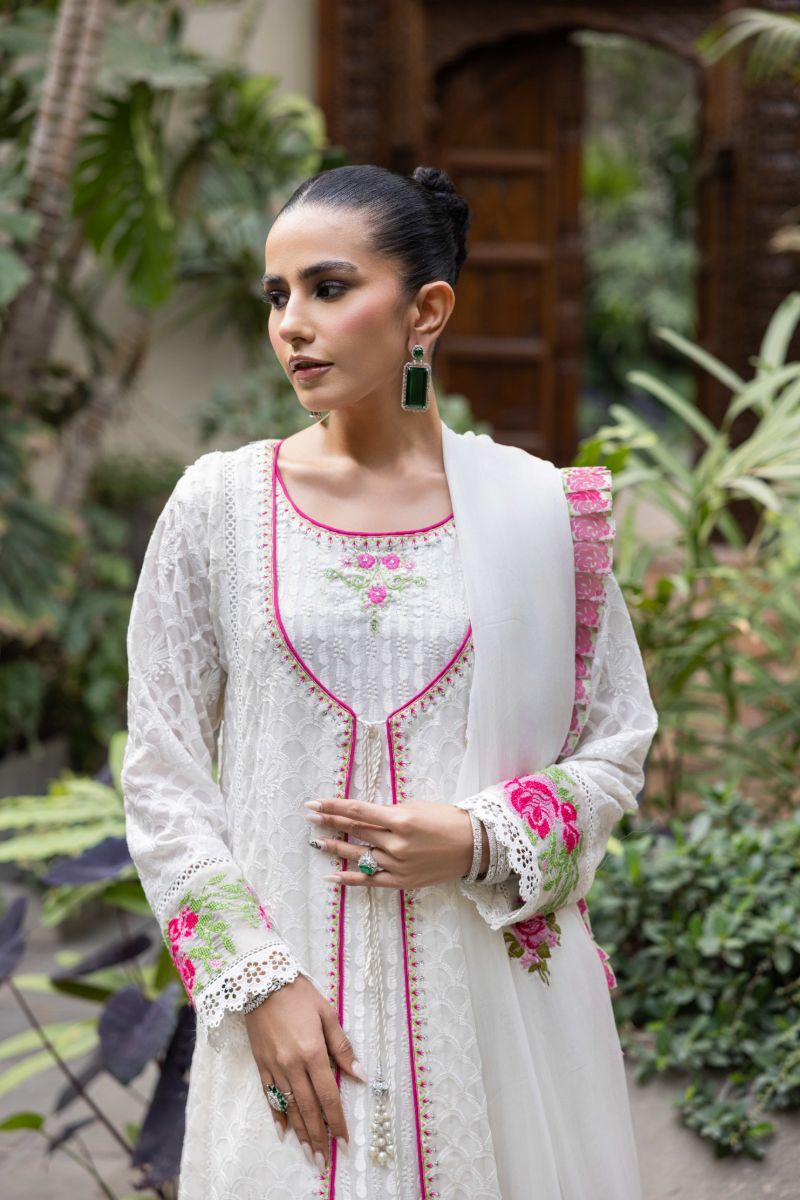 Shehrnaz - Sahiba - SHK-1437 - White - Chiffon - 3 Piece