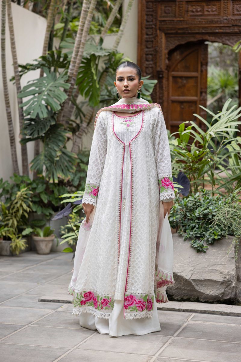 Shehrnaz - Sahiba - SHK-1437 - White - Chiffon - 3 Piece