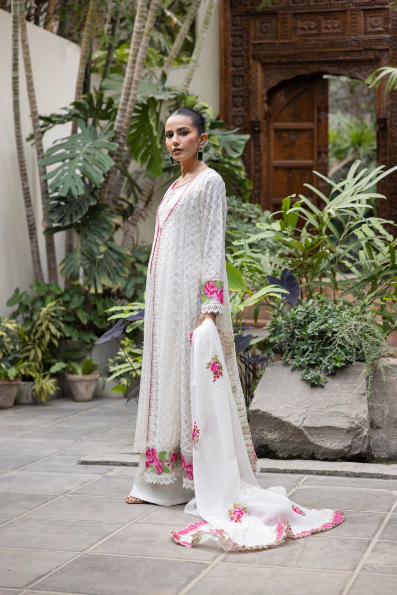 Shehrnaz - Sahiba - SHK-1437 - White - Chiffon - 3 Piece
