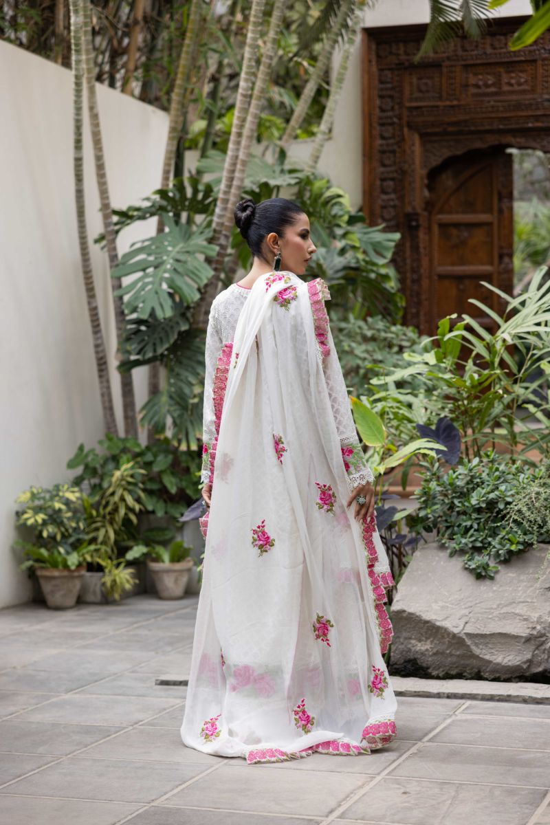 Shehrnaz - Sahiba - SHK-1437 - White - Chiffon - 3 Piece