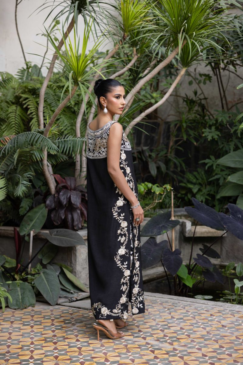 Shehrnaz - Shahkar  - SHK-1439 - Black - Korean Silk - 2 Piece
