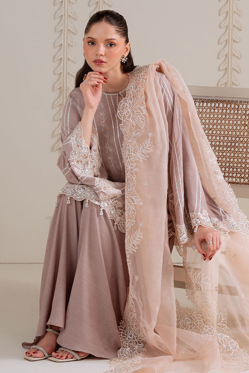Cross Stitch - BURNT SAND - Chiffon - 3 Piece - Unstitched