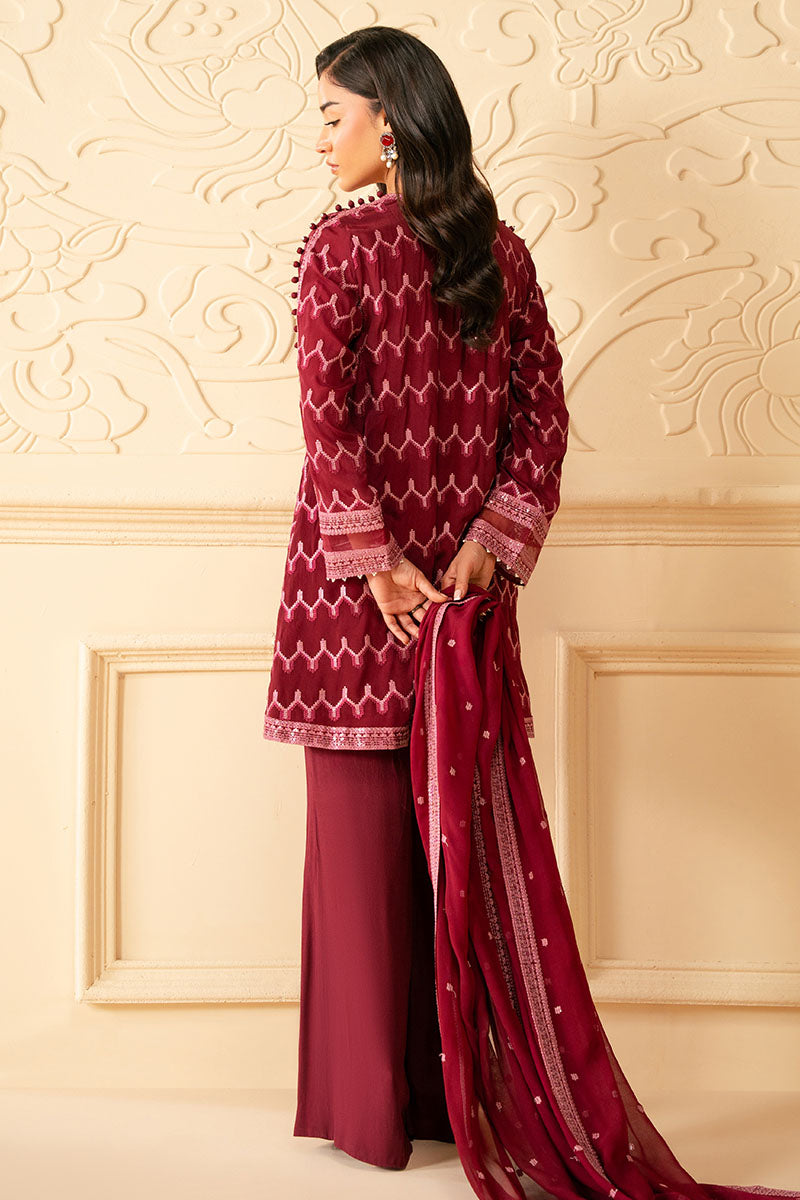 Cross Stitch - BURGUNDY BLISS - Chiffon - 4 Piece - Unstitch