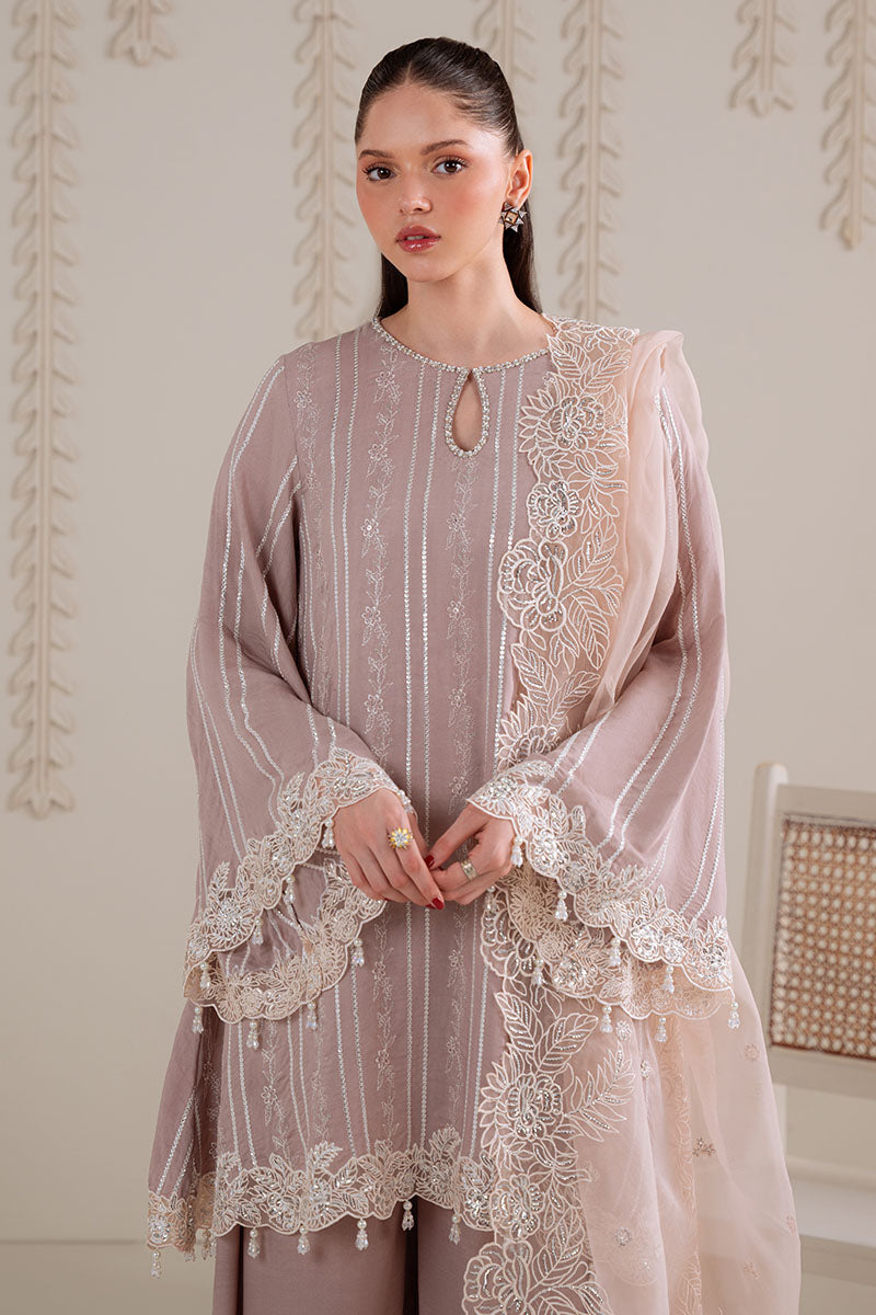 Cross Stitch - BURNT SAND - Chiffon - 3 Piece - Unstitched