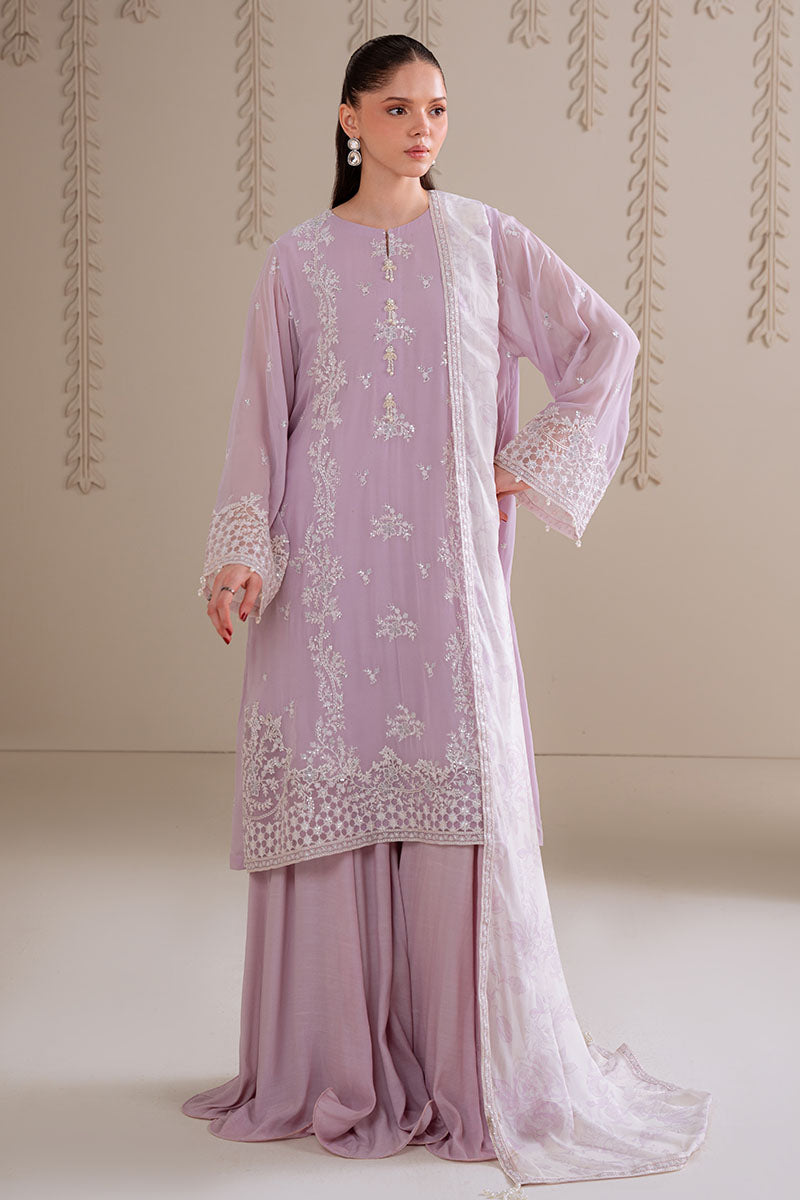 Cross Stitch - IRIS LAVENDER - Chiffon - 4 Piece - Unstitched