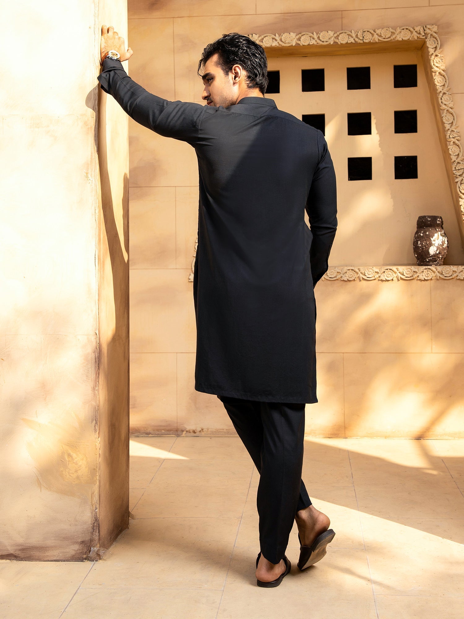 Shahjahan - Boski Black Kurta Trouser - 2 Piece