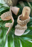 MILLI SHOES - Braided Crystal Embellished Sandals - Heels - rose gold - 1503