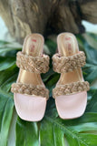 MILLI SHOES - Braided Crystal Embellished Sandals - Heels - rose gold - 1503
