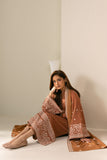 Cross Stitch - Peach Caramel Khaddar Suit For Women - Orange - 2 Piece