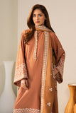 Cross Stitch - Peach Caramel Khaddar Suit For Women - Orange - 2 Piece