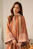 Cross Stitch - Peach Caramel Khaddar Suit For Women - Orange - 2 Piece