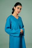 FOZIA KHALID  - Cyan Blue Co-ord Set - PK Silk - 2 Piece