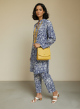 Gulabo - Indigo Garden Pure Egyption Cotton Lawn Set For Women - Navy White - 2 Piece