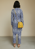 Gulabo - Indigo Garden Pure Egyption Cotton Lawn Set For Women - Navy White - 2 Piece