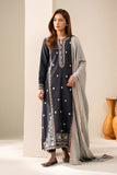 Cross Stitch - Cherry Wood Slub Khaddar Suit For Women - Blue - 2 Piece