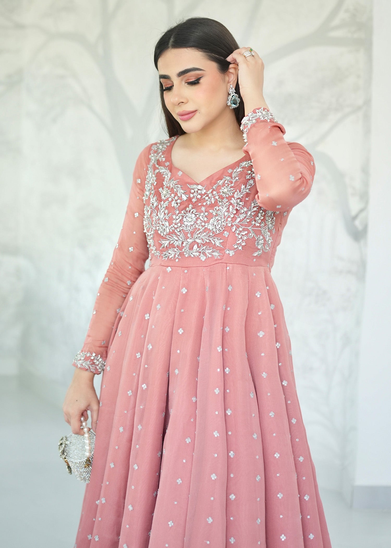 Allure by IH - JOEL - Pink - Chiffon & Katan - 3 Piece