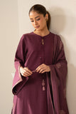 Cross Stitch - Plum Berry Slub Khaddar Suit For Women - Purple - 2 Piece