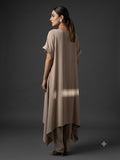 Maheen Khan Blended Crepe Taupe Set Biege 2 Piece