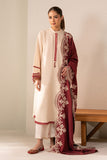 Cross Stitch - Crimson Blush Slub Khaddar Suit For Women - Beige - 2 Piece