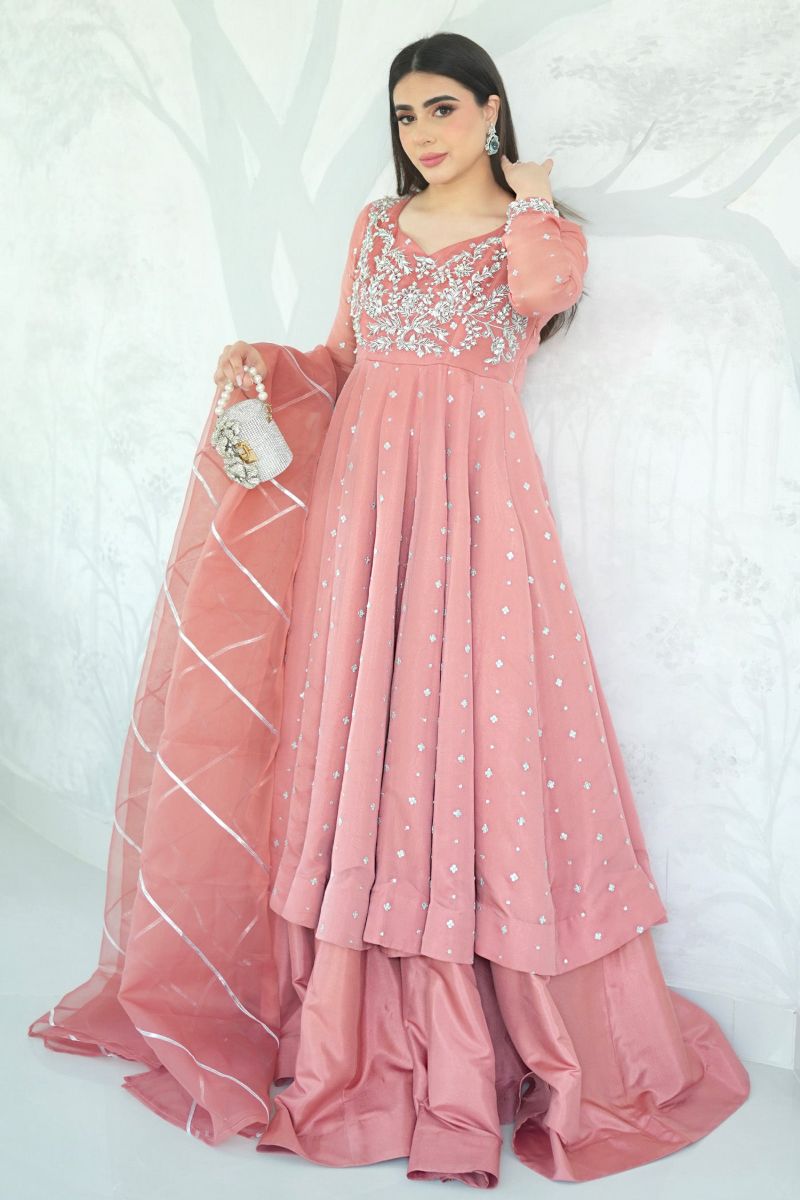 Allure by IH - JOEL - Pink - Chiffon & Katan - 3 Piece