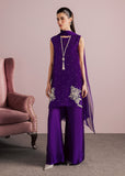 Allure By Ih - Luxe Tussel Silk Suit For Women - Purple - 3 Piece