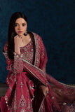 Maria Osama Khan - Gulbahar Pink Organza / Raw Silk Suit For Women - 3 Piece